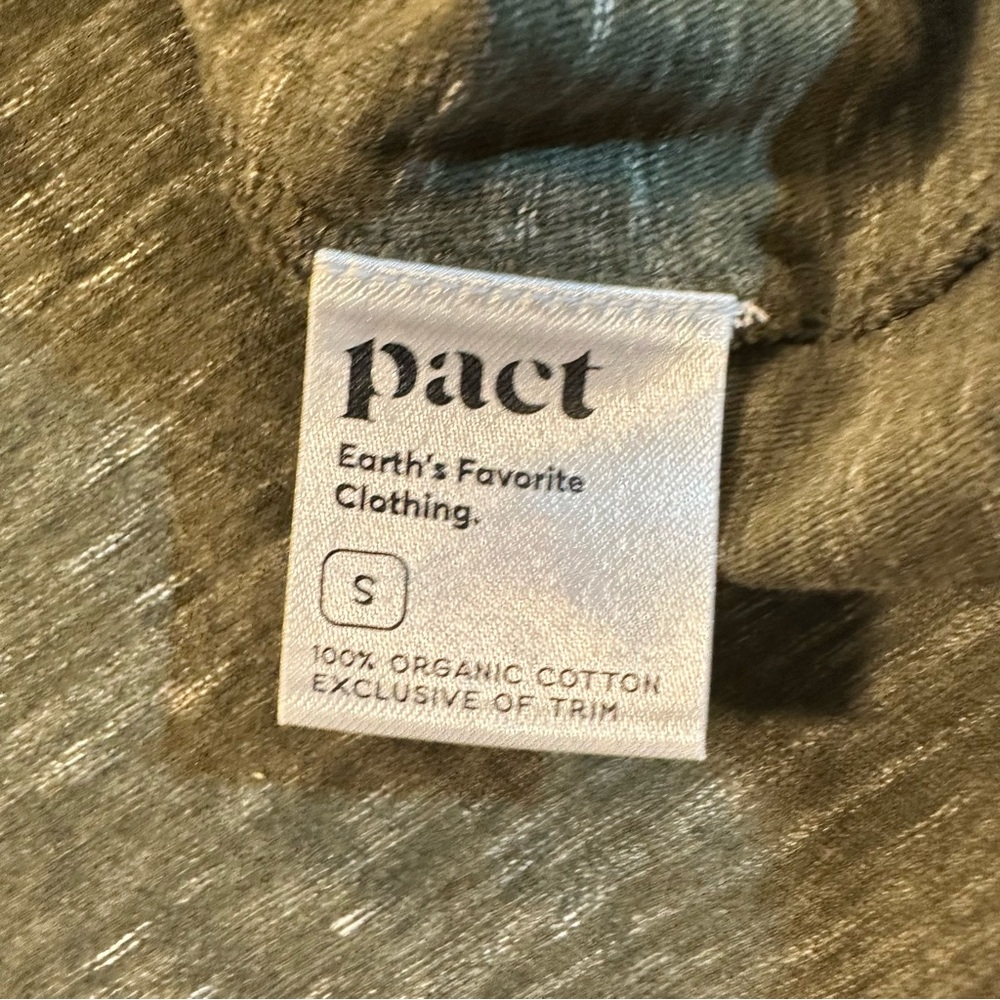 LAST ONE! NWT Pact S 100% Organic Cotton Men’s Green Melange Long Sleeve Tee - Picture 9 of 10
